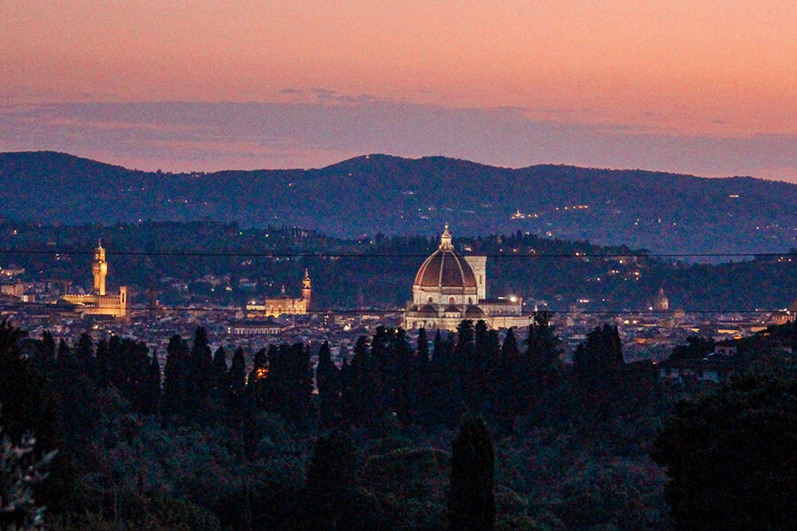 Firenze dall'alto tramonto